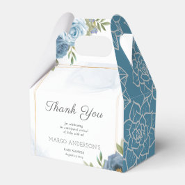 Little Sweetie Elegante Blue Botanical Baby Shower Geschenkschachtel