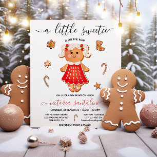 Little Sweetie Gingerbread Girl Baby Dusche Einladung