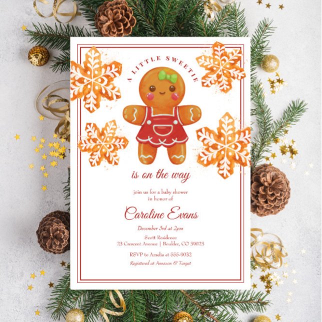 Little Sweetie Gingerbread Weihnachtsdusche Einladung (Von Creator hochgeladen)