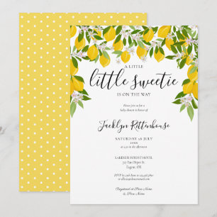 Little Sweetie Lemon Blossom Greenery Baby Dusche Einladung
