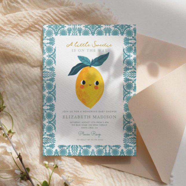 Little Sweetie Lemon Citrus Baby Dusche Einladung (Von Creator hochgeladen)