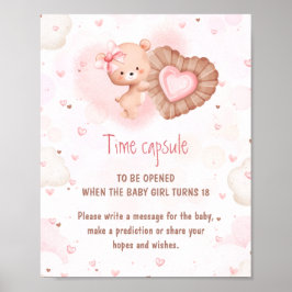Little Sweetie Pink Baby Shower Game Time Kapsel Poster
