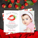 Little Sweetie Strawberry 1. Geburtstag Foto Dankeskarte<br><div class="desc">Dankeschön im Stil mit diesen trendigen 1. Geburtstag Foto Dankeschön Karten. Die Vorlage Foto & Text ist leicht zu personalisieren und Ihre Familie und Freunde werden begeistert sein,  wenn sie diese fantastischen Dankesworte erhalten.</div>