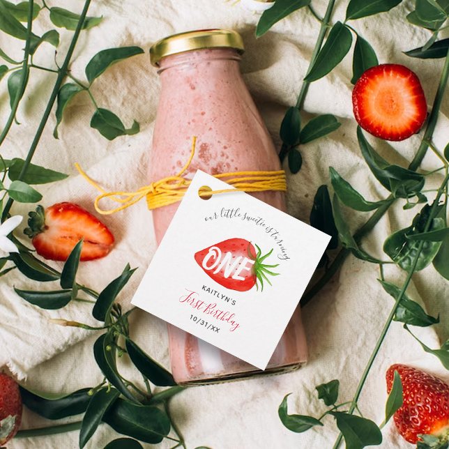 Little Sweetie Strawberry 1. Geburtstag Geschenkanhänger (Von Creator hochgeladen)