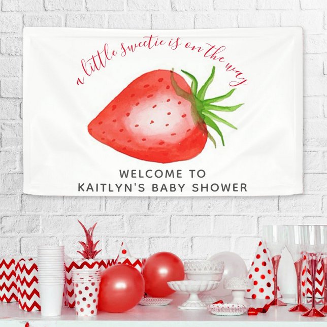 Little Sweetie Strawberry Baby Dusche Empfang Banner (Von Creator hochgeladen)