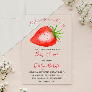 Little Sweetie Strawberry Baby Shower Acryleinladungen