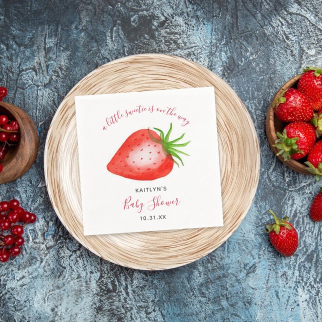 Little Sweetie Strawberry Baby Shower Serviette (Von Creator hochgeladen)