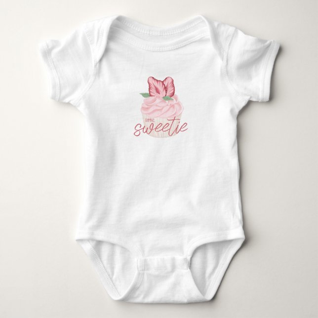 Little Sweetie Strawberry Cupcake Baby Strampler (Vorderseite)