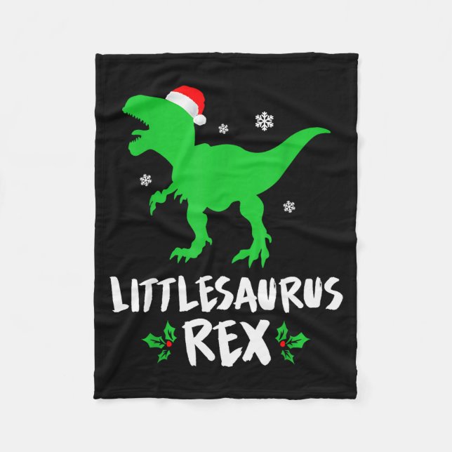 Little T Rex Matching Family Christmas Dinosaur Sh Fleecedecke (Vorderseite)