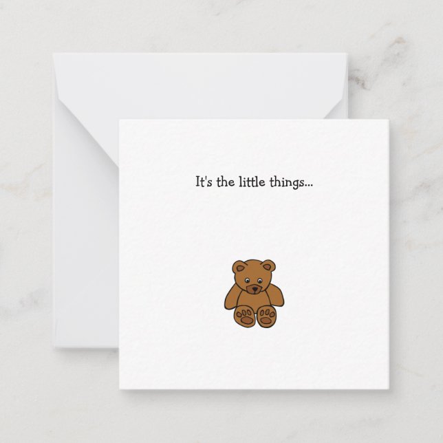 Little Teddy Bear Mini Remerciements Carte Note (Devant)