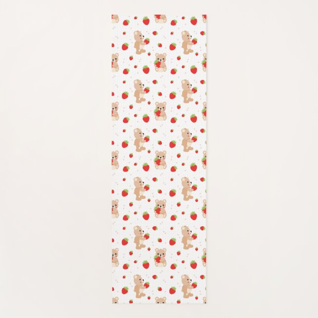 Little teddy bear with strawberry yogamatte (Vorderseite)