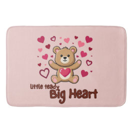 "Little Teddy Big Heart" Süßer Bär Hellrosa Badezi Badematte