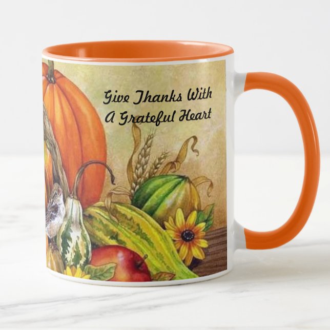 Little Thanksgiving Bird Harvest Mug Cup Orange (Créateur téléchargé)