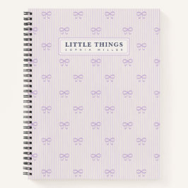 Little Things Personalized Coquette Bows Lilac Notizbuch