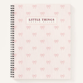 Little Things Personalized Coquette Bows Pink Notizbuch