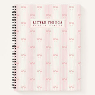 Little Things Personalized Coquette Bows Pink Notizbuch