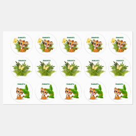 Little Tiger & Butterfly Waterproof Labels Etiketten