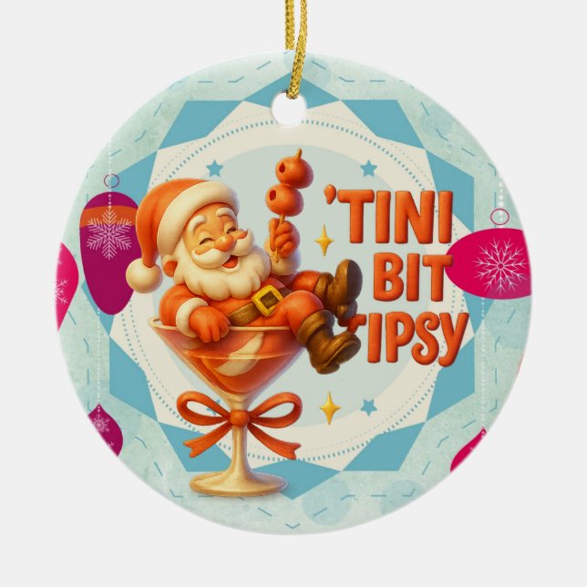 little tipsy santa keramik ornament (Vorne)