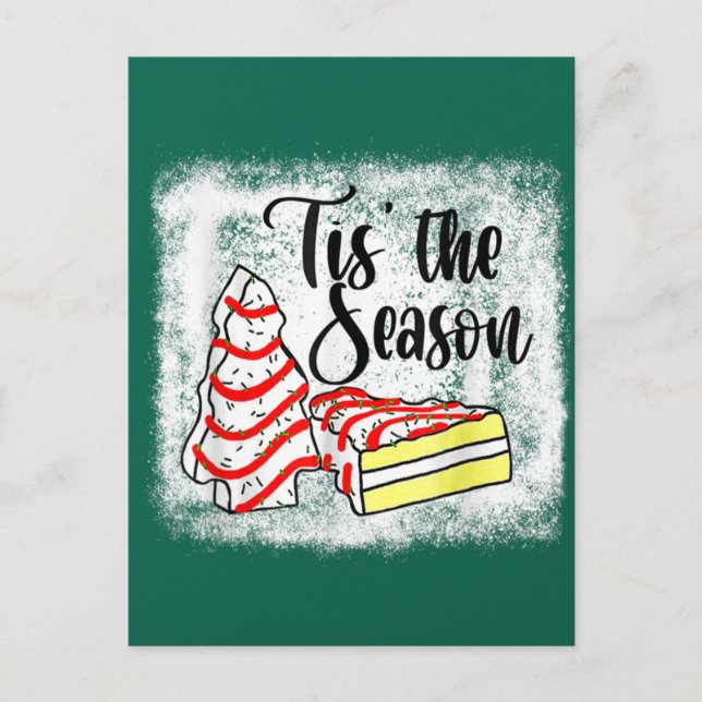 Little Tis' The Season Christmas Tree Cakes Debbie Postkarte (Vorderseite)