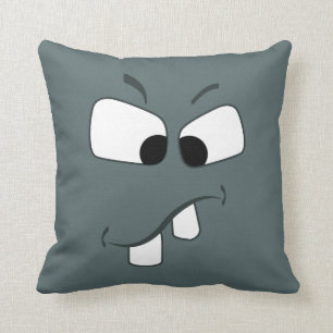 Little Tooth Niedliches Illustriertes Blue Face Pi Kissen