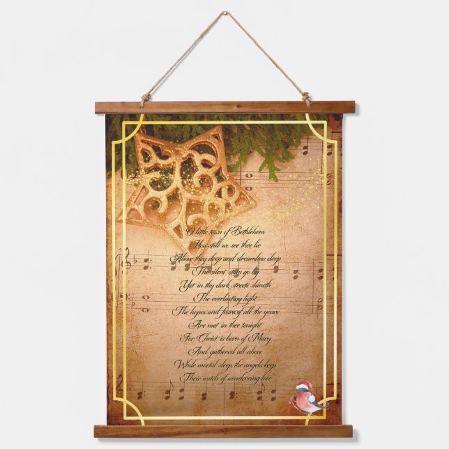 Little Town of Bethlehem Wall Tapestry Wandteppich Mit Holzrahmen (Vorderseite)