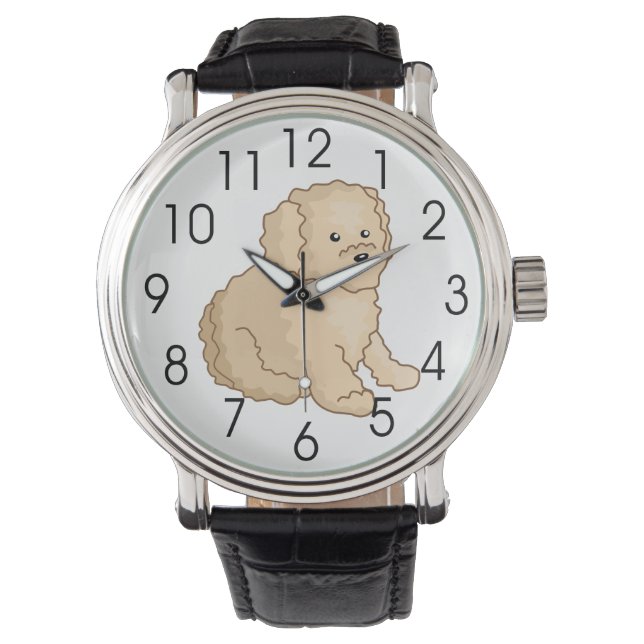 Little Toy Poodle Illustration Armbanduhr (Vorderseite)