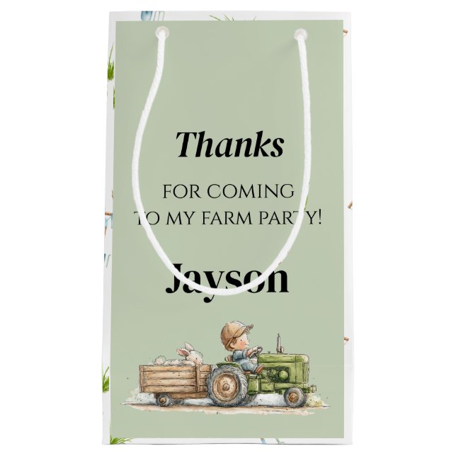 Little Tractor Farm Birthday Kleine Geschenktüte (Vorderseite)