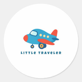 Little Traveler Airplane for Kids Runder Aufkleber