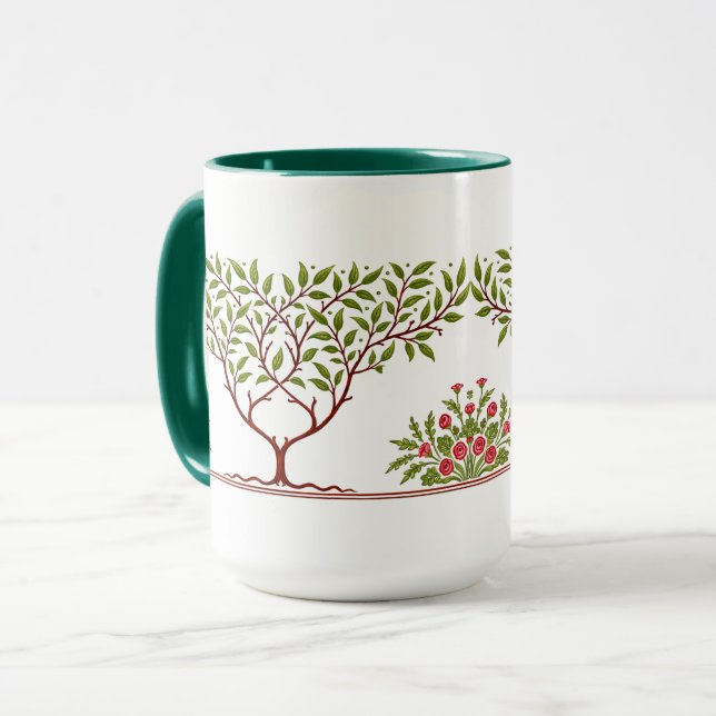 Little Tree Fries für William Morris Tasse (Vorderseite Links)