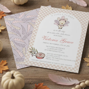 Little Turkey Autumn Girl Baby Shower Einladung