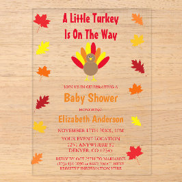 Little Turkey Baby Shower Acryleinladungen