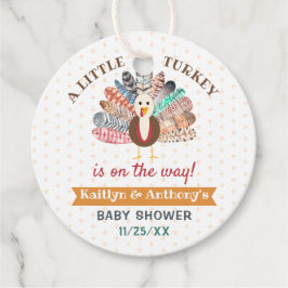 Little Turkey On The Way! Thanksgiving Baby Shower Geschenkanhänger