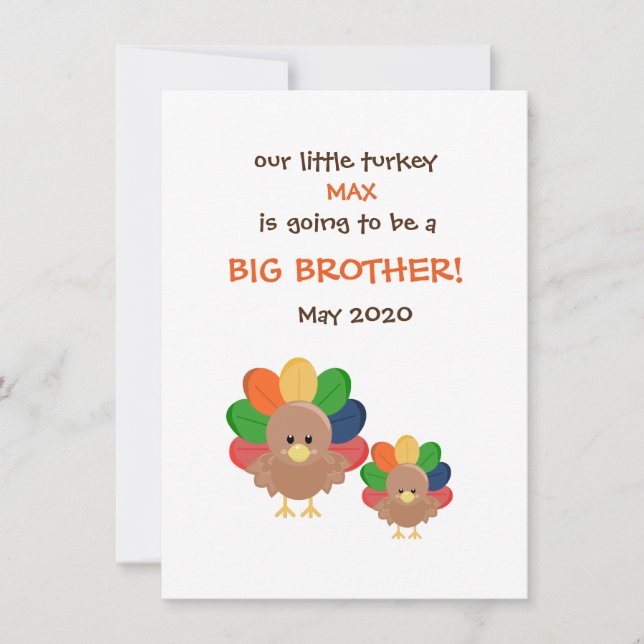 Little Turkey Pregnancy Ankündigung (Vorderseite)