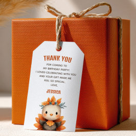 Little Turkey Thanksgiving 1st Birthday Thank You Geschenkanhänger