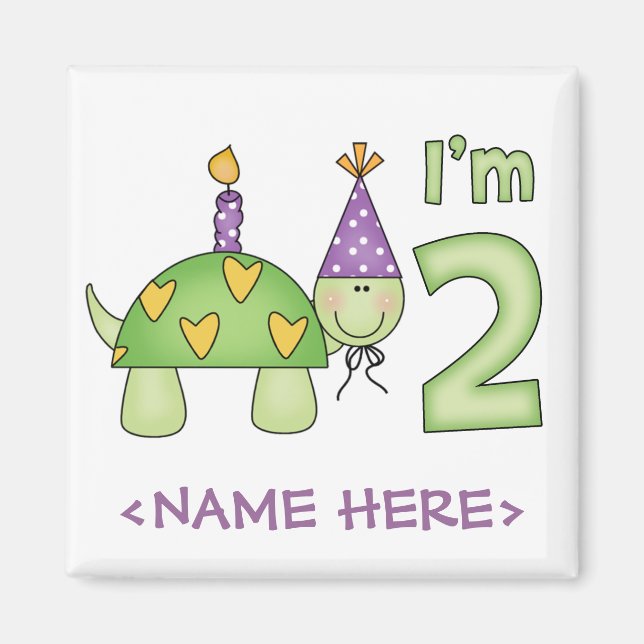 Little Turtle 2. Geburtstag Magnet (Vorne)