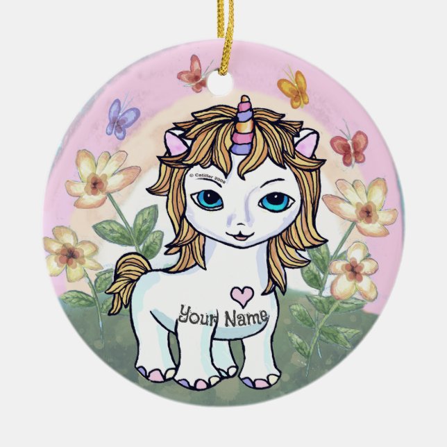 Little Unicorn Keramik Ornament (Vorne)