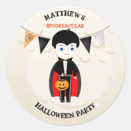 Little Vampire Halloween-Party Runder Aufkleber