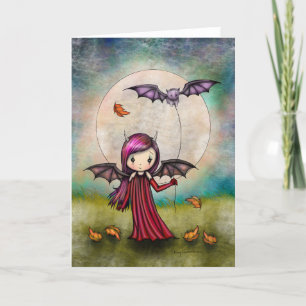 Little Vampire mit Flying Cat von Molly Harrison Dankeskarte