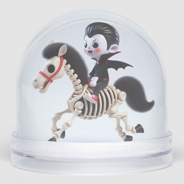 Little Vampire on a Horse, von Natasha Us Schneekugeln (Vorderseite)