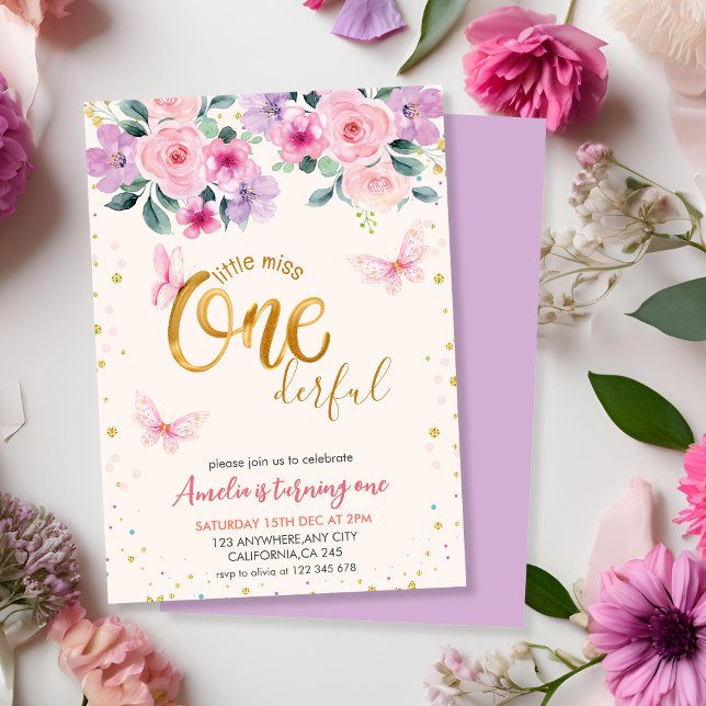 Little vermisst eine fantasievolle Floral Girl 1.  Einladung (Von Creator hochgeladen)