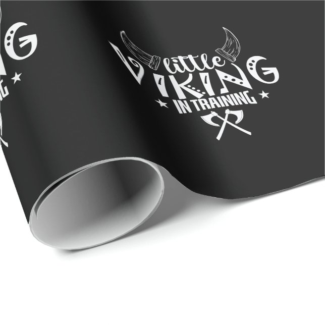 Little Viking in Training Wikinger Geschenkpapier (Rolleneckpunkt)
