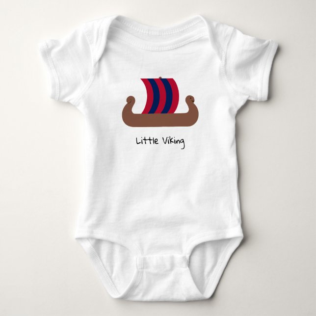 Little Viking Ship Baby Jersey Bodysuit Baby Strampler (Vorderseite)