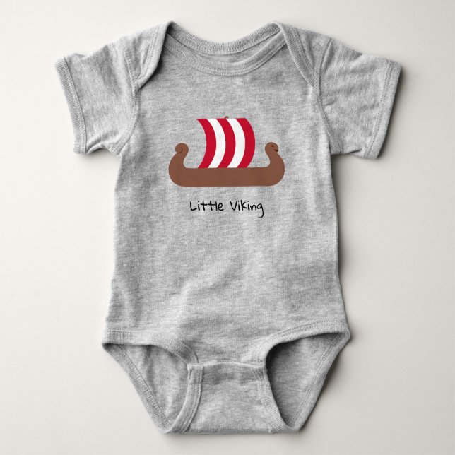 Little Viking Ship Baby Jersey Bodysuit Strampler (Vorderseite)