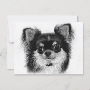 Little Watcher - Handgemalt Chihuahua Welpe Postkarte