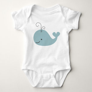 Little Whale in Blue Baby Strampler
