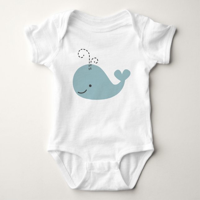 Little Whale in Blue Baby Strampler (Vorderseite)