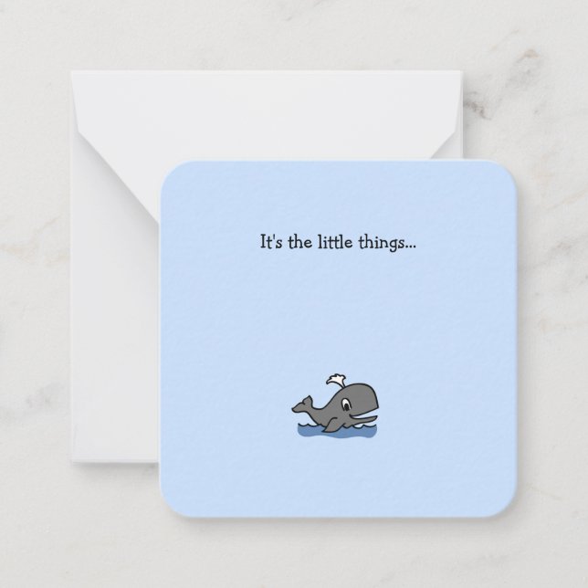 Little Whale Mini Vielen Dank Note Card Mitteilungskarte (Vorderseite)