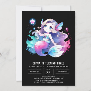 Little Whimsy Mermaid Birthday Einladung