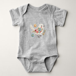 Little White Bird Floral Baby Bodysuit Strampler