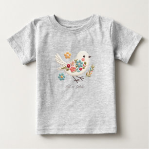 Little White Bird Floral Baby T - Shirt